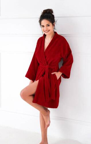 Ролков халат за жени Sensis - червен