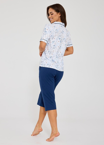 Cornette Yvonne 347/347 дамска памучна пижама с копчета цветя 3/4