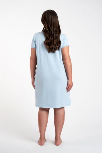Нощница с къс ръкав Arietta Италианска мода - синя