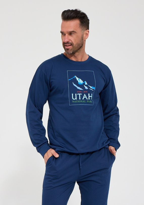Мъжка пижама Cornette 322/332 Utah 100% памук с дълъг ръкав и панталон