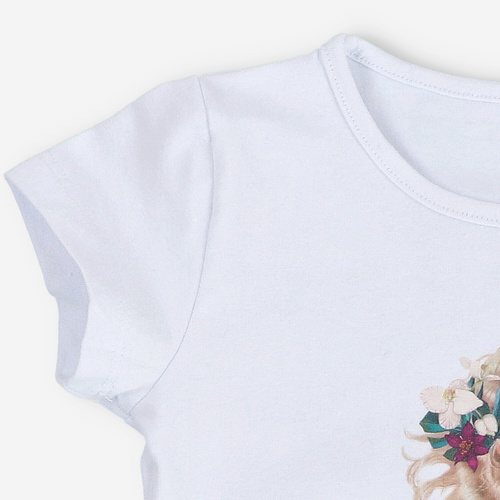 KAR-4007/BIA Момичешка тениска с къс ръкав Lagarto Verde бяла