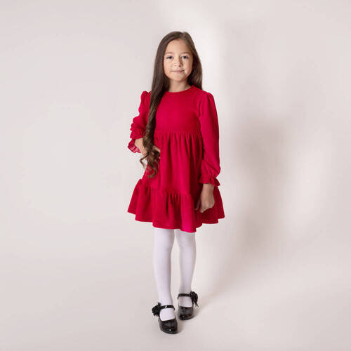 163180 Рокля за момиче "Магията на Коледа" Никол - червена