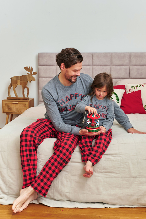 7344 Тъмно сива мъжка пижама Doctor Nap - 100% памук