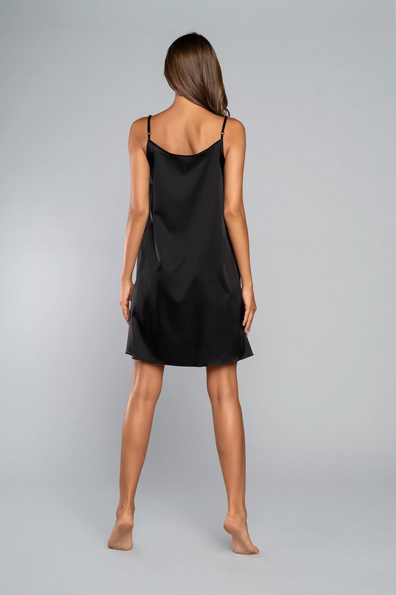 Докосване на нощницата с тясна презрамка, къса Italia Fashion - черна