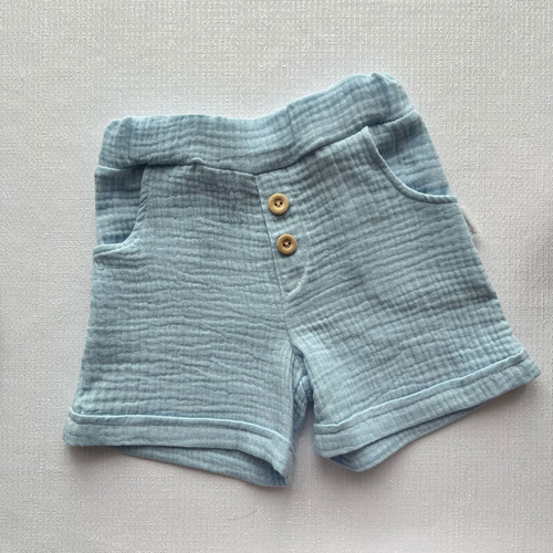 SZ55308 Mamatti Муселинови Къси Панталони с Джобове и Дървени Копчета