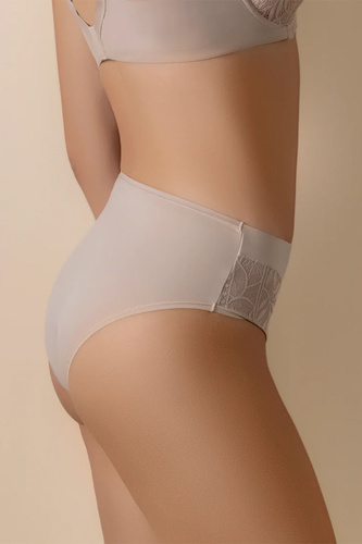 MARA 3138 Selene Бежови бикини с висока талия, дантелени, оформящи силуета