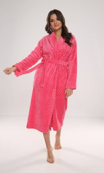 548 Melanie Дълъг дамски халат Forex - малина