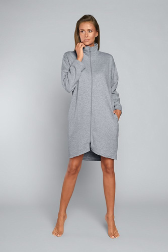 Grafi Дамски халат с цип Италианска мода - меланж 