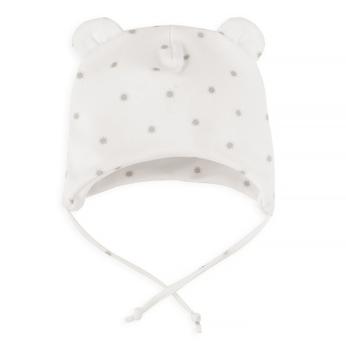 Бебешка шапка Hello Pinocchio вързана - слънчогледи в екрю