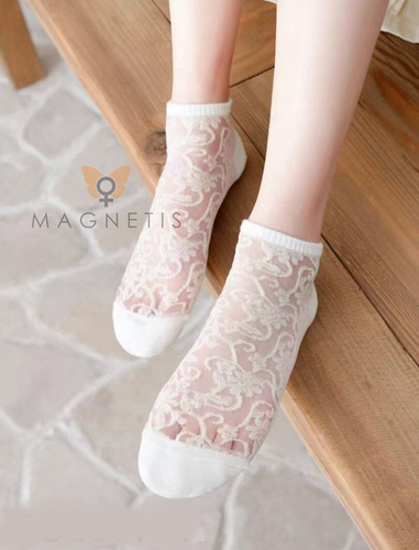 Stopki CC-251112 – дамски къси чорапи с мрежа и памук ecru