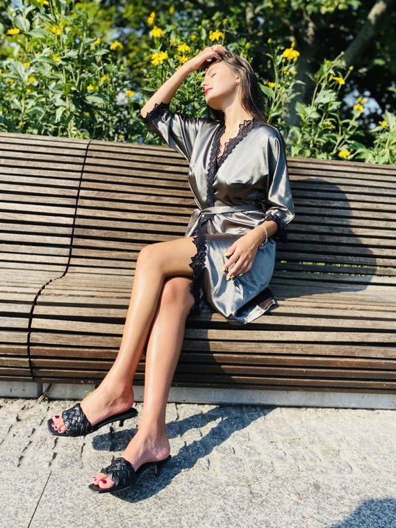 929 Kleoree Дамски халат De Lafense - сив