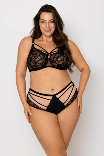 Дамски бикини Mediolano Spider 19252 – Черни Бикини с Висока Талия, Дантела и Тюл | Елегантен и Задоволителен Дизайн