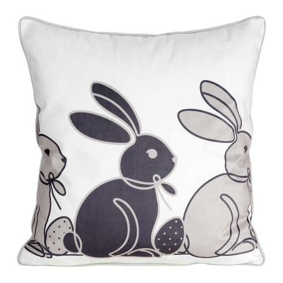 Калъфка за възглавница Пролет 4 Великден от кадифе с евро щампа, бежови пердета