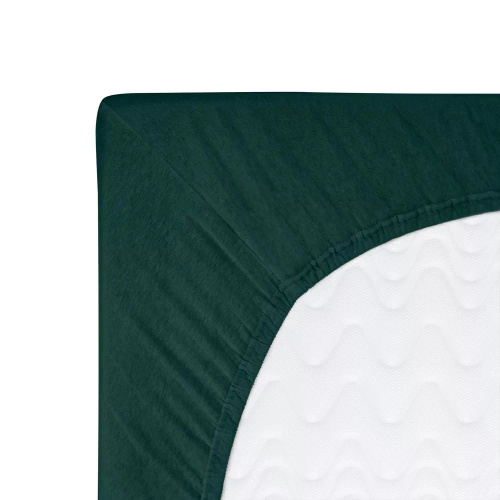 Втален чаршаф от трико Constance KARO - бутилково зелено 036