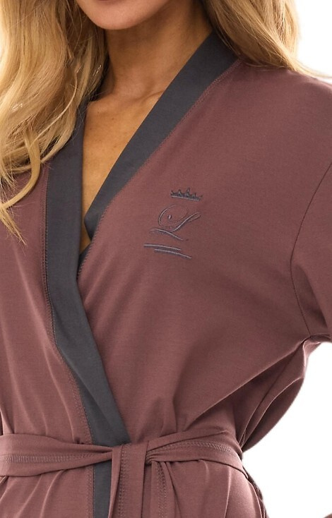 2505 L&L дамски дълъг халат - слива