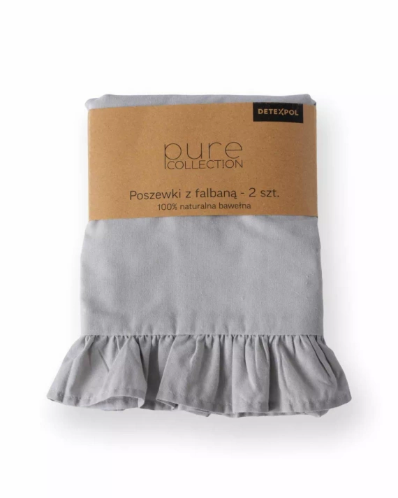 Pure 23 Едноцветно памучно спално бельо Detexpol светло сиво