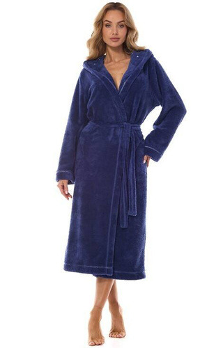 2412 Night Дамски дълъг халат L&L - синьо