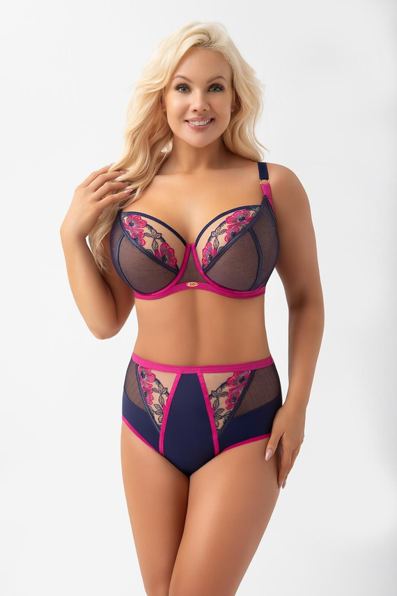 Gorsenia F022 Savina Дамски бикини от тюл с бродерия, гладък гръб