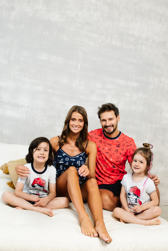 Marina Пижама за момичета Италианска мода - светъл меланж