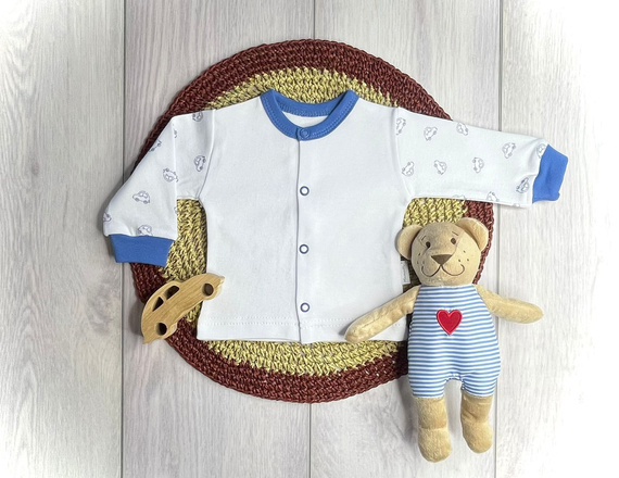 Бебешко яке Mamatti KA15610 с гърбав качулка – памук, с тик-так копчета