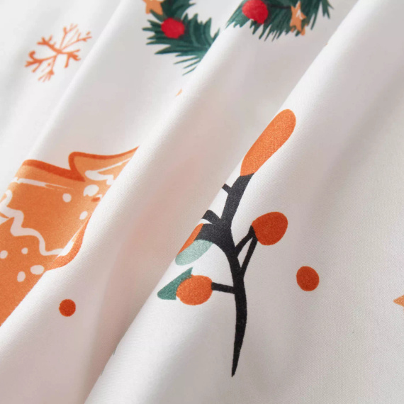 Комплект спално бельо от микросатен с коледна прическа "Медификант" в бяло I25 - меки, гладки и издръжливи