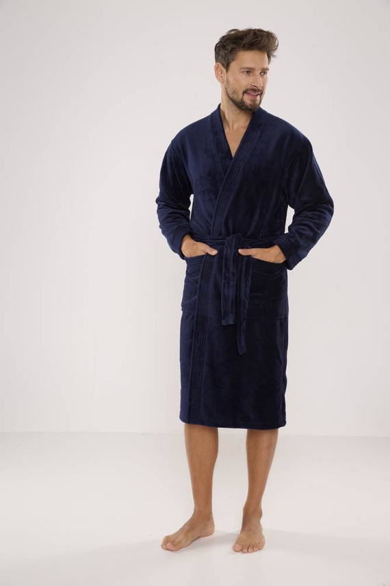 391 Мъжки халат на Hugo De lafense - тъмносин