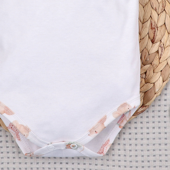 Бебешко боди Nini Little Mouse органичен памук копчета на рамо къс ръкав