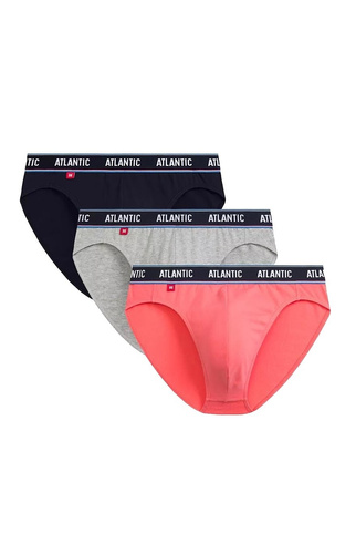 3MP-200 Slipy męskie Atlantic - granatowy-koralowy-szmaragdowy