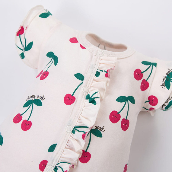 Ромпър Cherry Eevi за момиче памук 95% удобен за лято