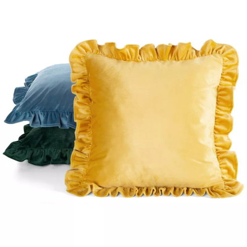 Калъфка Brenda 45x45 салвия кадифе Eurofirany с къдри mustard