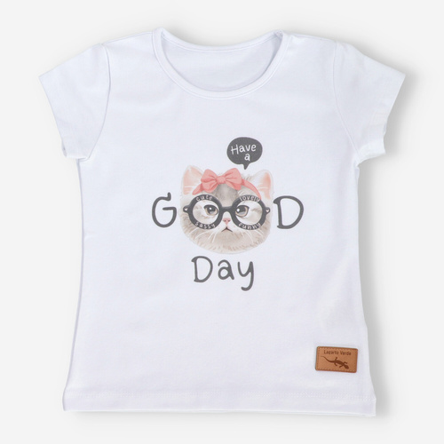 KAR-4008/BIA Момичешка тениска с къс ръкав Lagarto Verde бяла