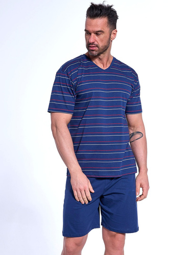 330/48 Various Мъжка пижама с къс ръкав, шорти Cornette, тъмносини