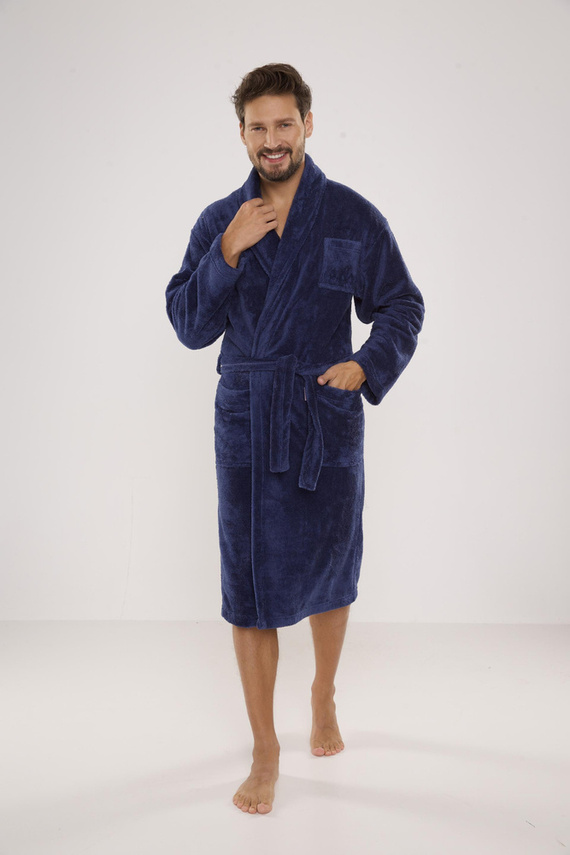 811 Мъжки плюшен халат за баня De Lafense - деним