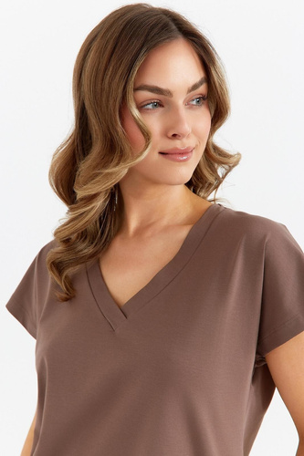 485 Дамска пижама Cana, шоколад - памук, от две части, елегантна