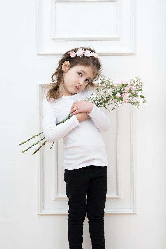 Tosia Тениска за момичета, дълъг ръкав Италианска мода - бяла 