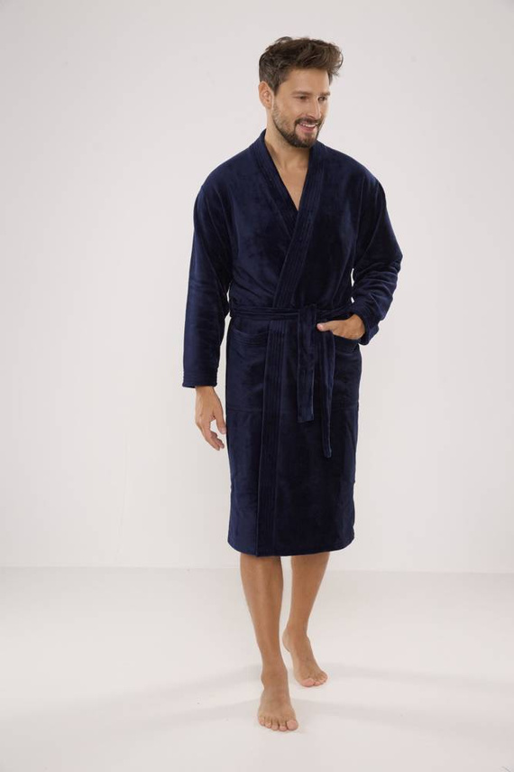 391 Мъжки халат на Hugo De lafense - тъмносин