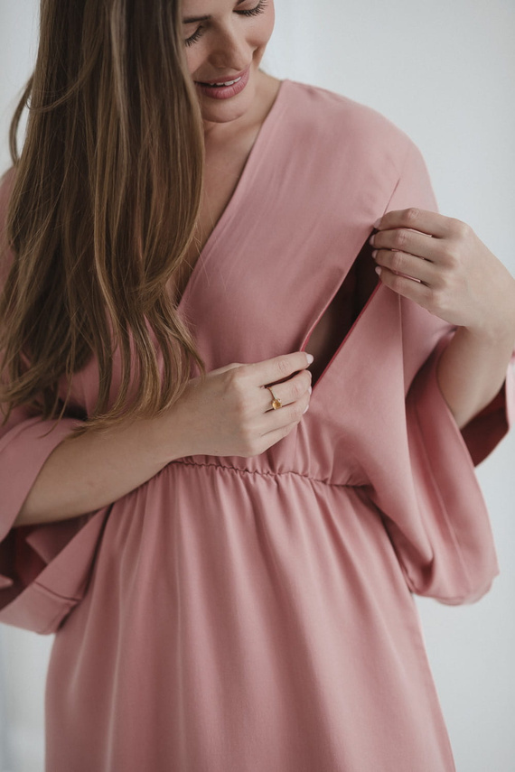 Mama Zen Milk&Love билкова роза – рокля за бременни и кърмачки от тенсел