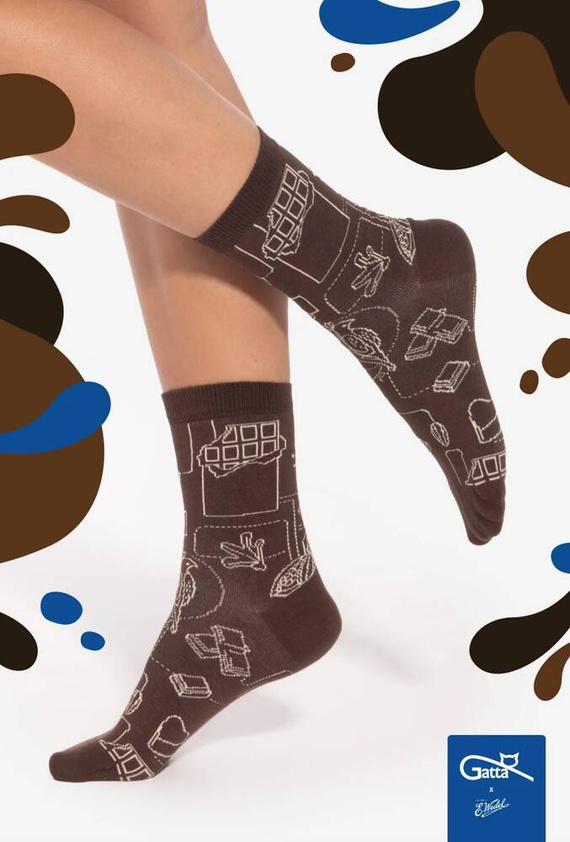 U04.WED Унисекс чорапи Wedel Gatta - тъмен шоколад 04/12E
