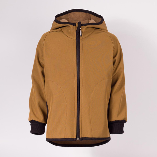 229003 Nicol Яке softshell за момче с полар, качулка и светещи елементи - маслинено зелено