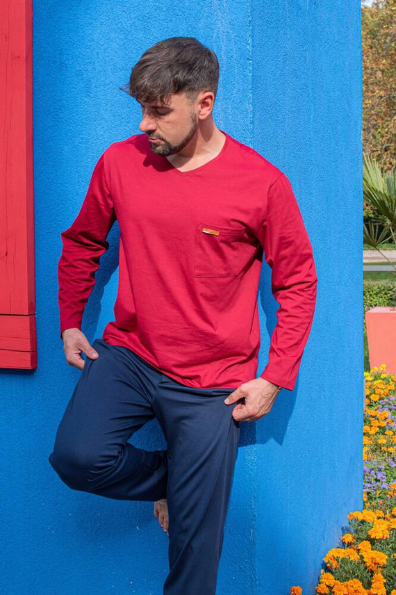 683 Kevin Forex Мъжка пижама - бордо - тъмносиньо