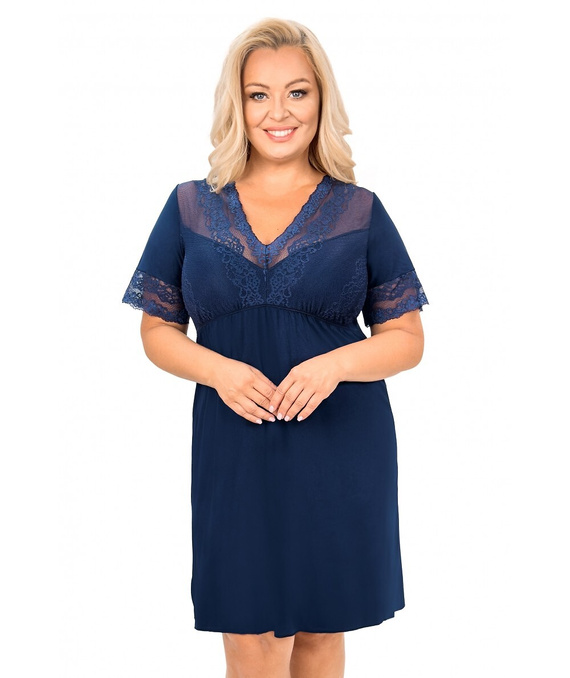 Дамска нощница Linda Donna с дантела | вискоза | деколте V | къс ръкав