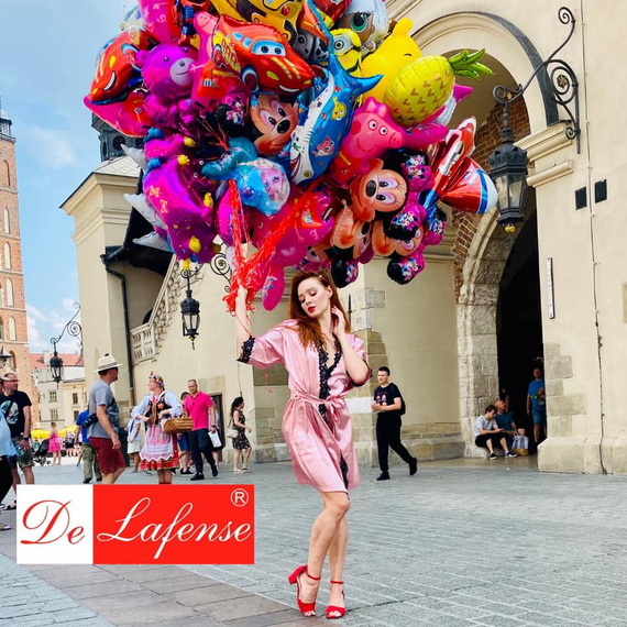 929 Kleoree Дамски халат De Lafense - розов