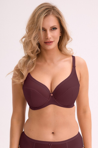 Дамски сутиен Semi Soft BS 1058 Sonia Wino Gaia – рипс микрофибър, памучна подплата, стабилни чашки и неподвижни презрамки, бордо