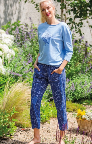 Дамска пижама LNS 550 Key - синя