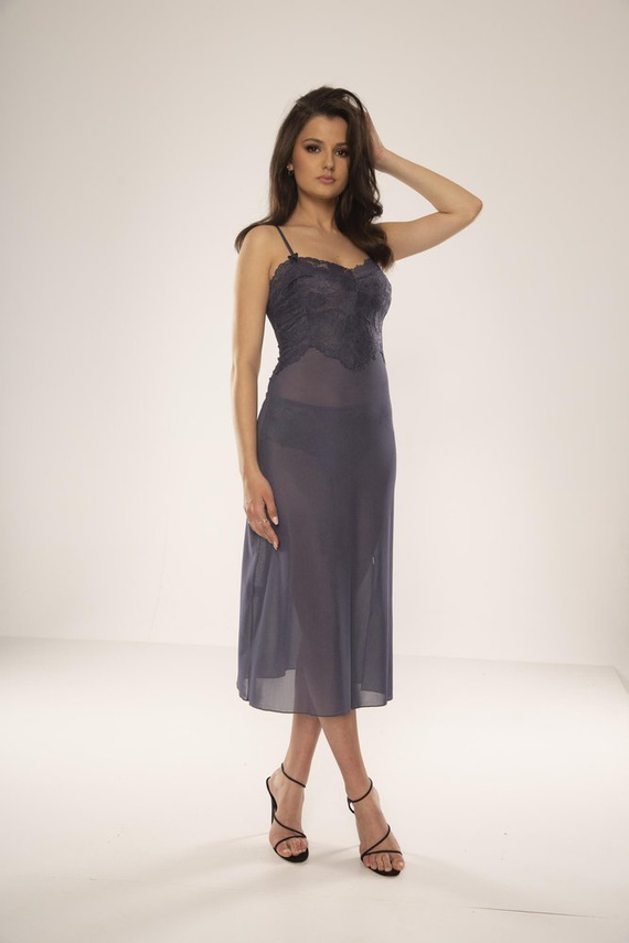 469 Нощна рокля без презрамки Alison Forex - сива