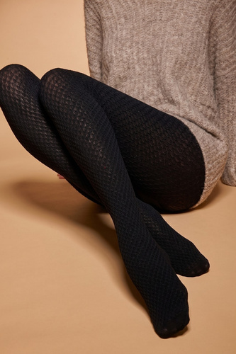 Knittex Mellow 22601 Nero Дамски чорапогащник 50 DEN микрофибър с десен