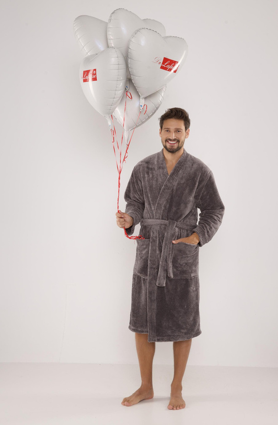 391 Мъжки халат за баня Hugo De lafense - сив