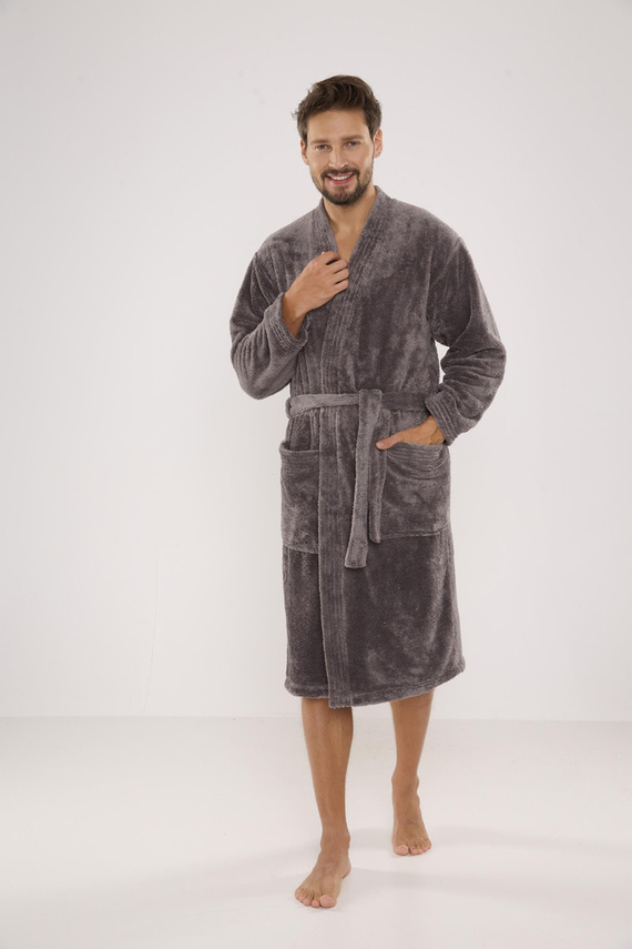 391 Мъжки халат за баня Hugo De lafense - сив