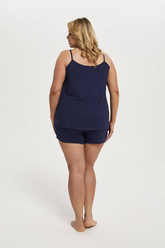 Song Дамска пижама с тесни каишки, къси панталони Италианска мода - тъмносиньо