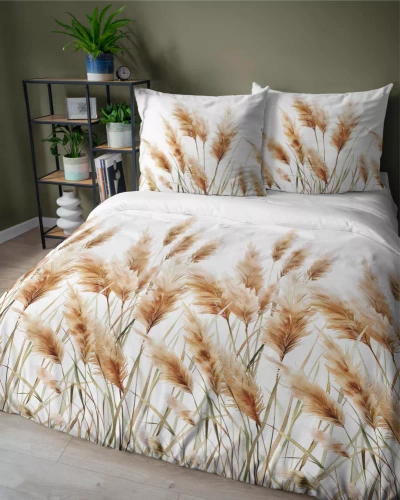 5329 A Сатенено спално бельо Pampas grasses Detexpol gold